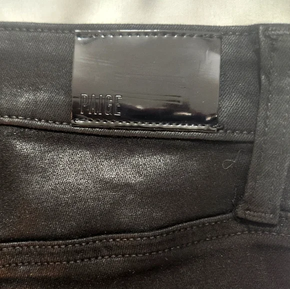 PAIGE GEMMA LEATHER-LIKE SKINNY LEG HIGH RISE JEANS 27 $229 - Picture 15 of 15